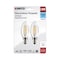 Satco 4-Watt B11 LED - Clear - Candelabra Base - 5000K - 350 Lumens - 120 Volts, 2PK S21822 - alternate 4
